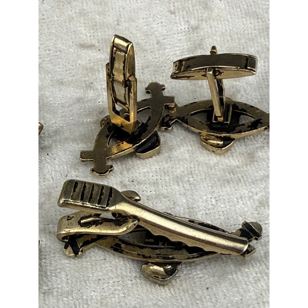 Vintage Cufflinks Tie Tack Lot‎ 3 Sets Some Signed